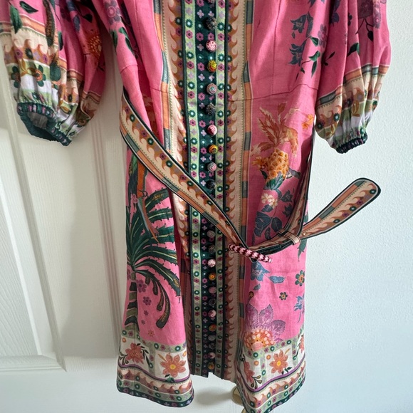 Zimmermann Ginger Mini Dress with Floral Printed Linen - Picture 3 of 8